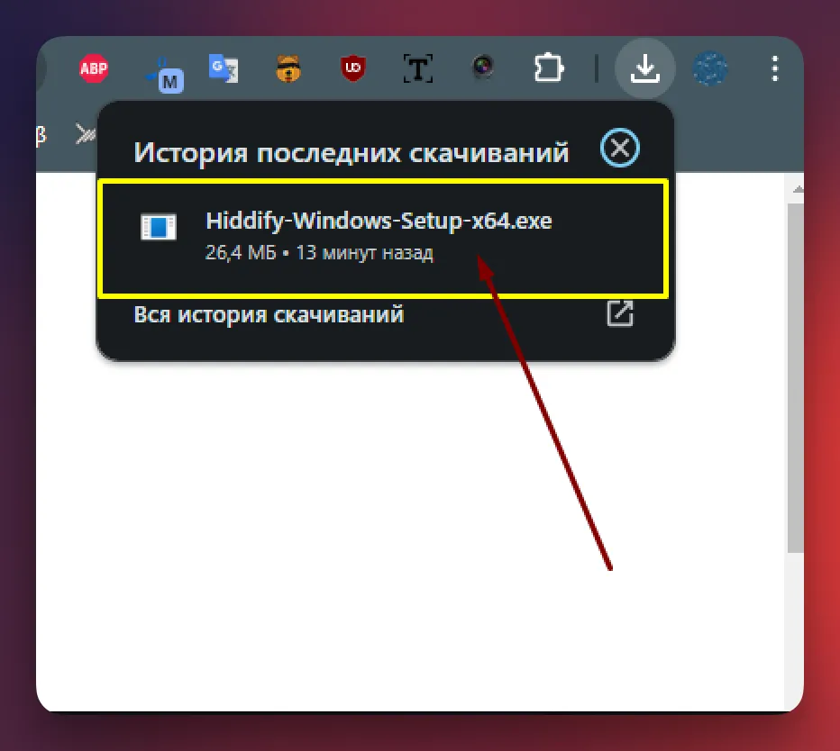 Установка Hiddify